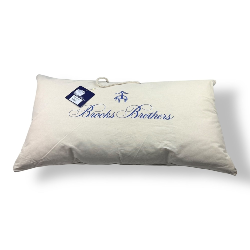 Brooks Brothers King Bed‎ Pillow Linen Blend Cotton Shell Cream NWT Made Turkey